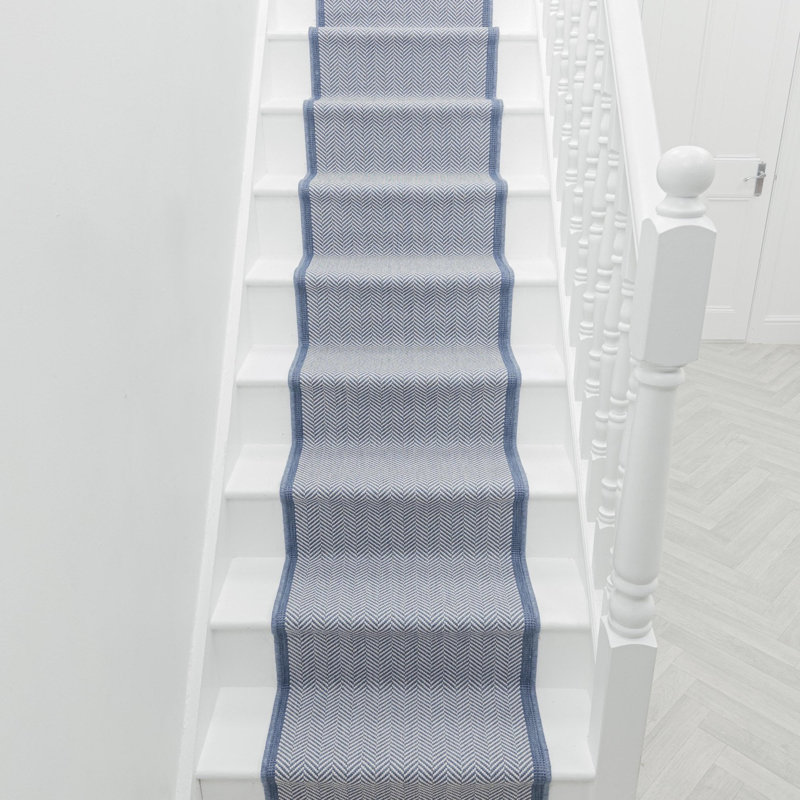 Stair Runner Geometric Flatweave Area Rug, Runner 60 x 570 cm