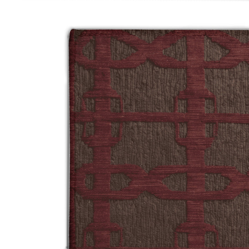 Trellis Black Indoor and Outdoor Area Rug, Rectangle 8' x 10'