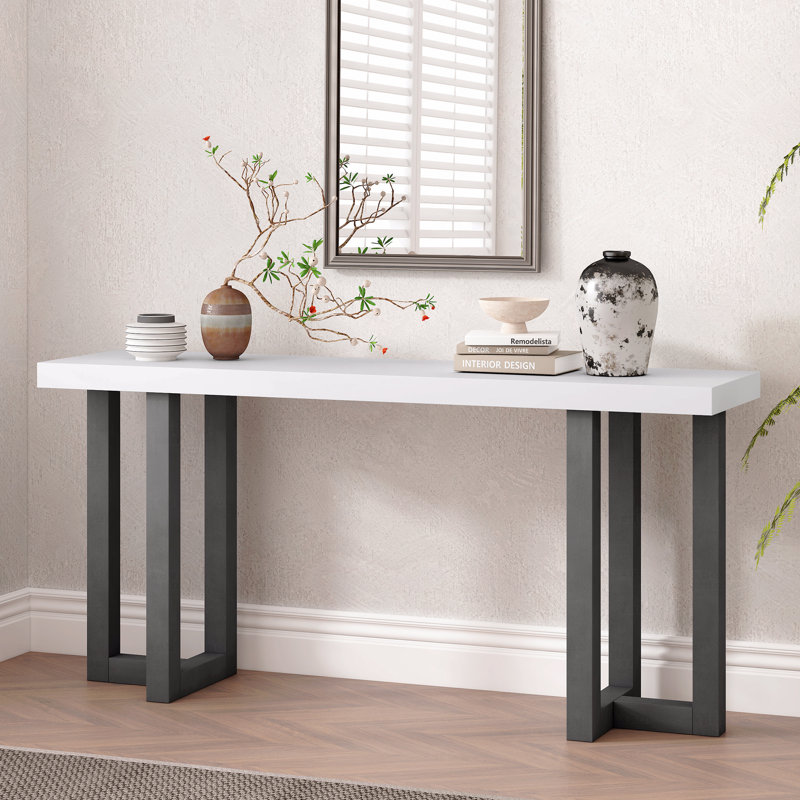 Console Table With Legs, White