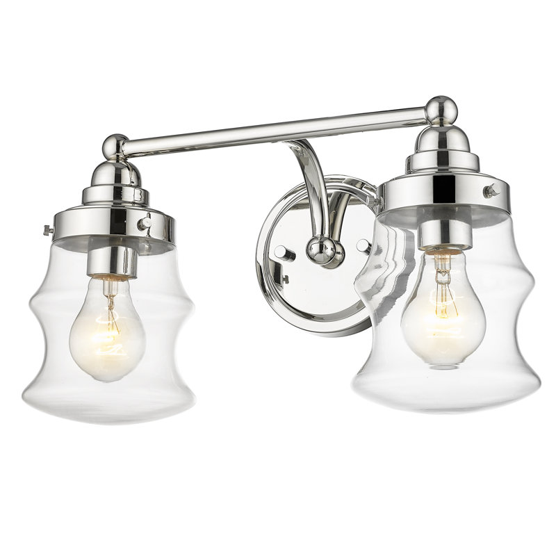 2 - Light Dimmable Vanity Light, Polished Nickel