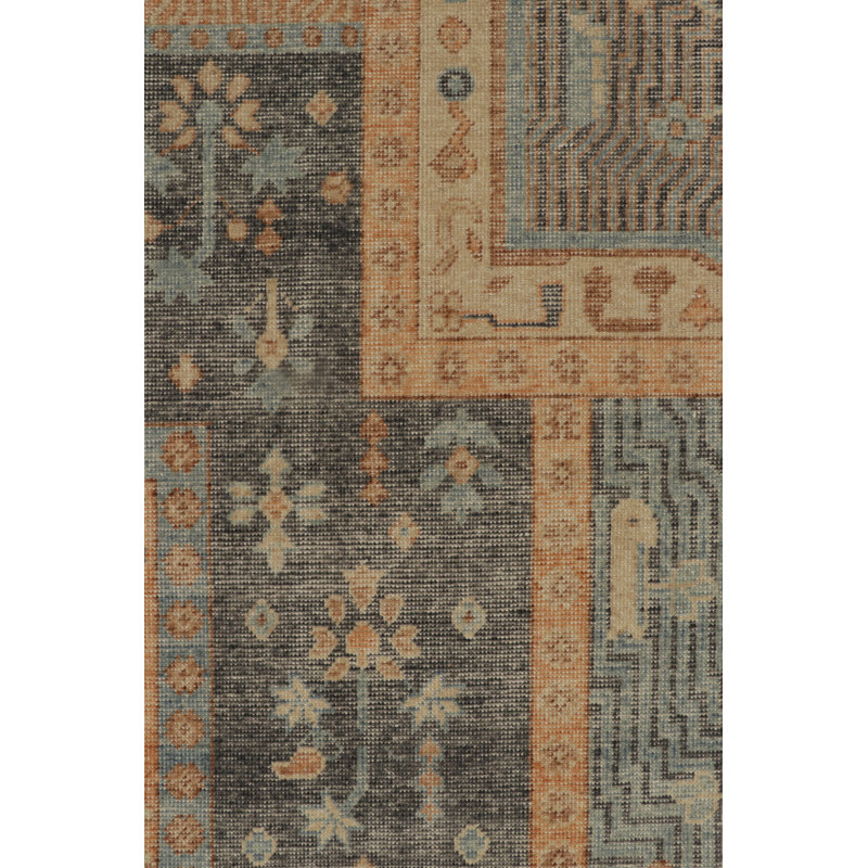 Distressed Homage Hand Knotted Wool Geometric Area Rug, Rectangle 8' x 10'