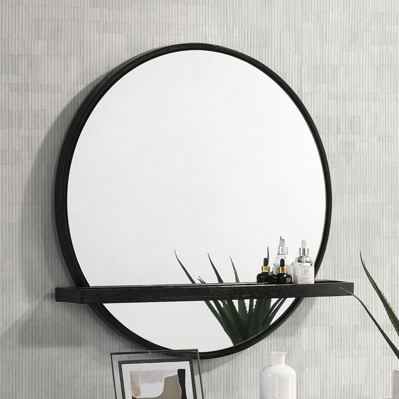 Miroir de salle de bain Alexandros, Noir, noir, noir, noir, H 30 po x l 30 po