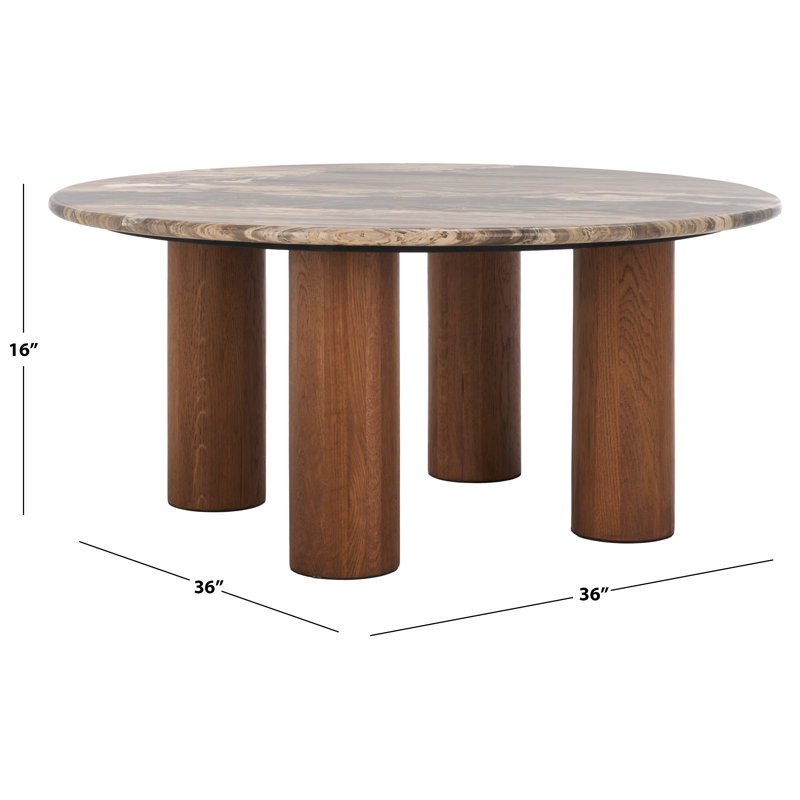 Tylee Single Coffee Table, Walnut Marble