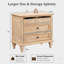 Table de chevet en bois avec station de charge, 3 tiroirs, ports USB et Type-C pour la chambre à coucher et le salon
