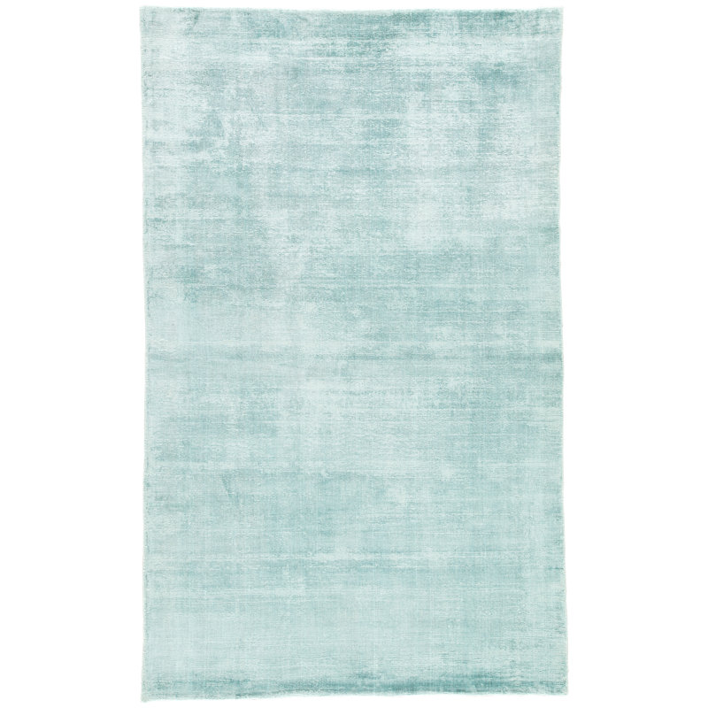 Tapis bleu turquoise tissé à la main Owens, Rectangle 9 pi x 12 pi