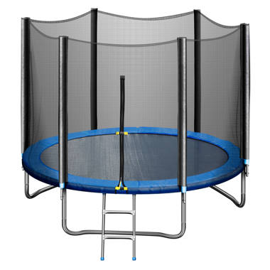 c&g outdoors 10FT Recreational Trampoline With Safe Enclosure Net, Waterproof Jumping Ladder,Max Weight Capacity 330 LB For 3-4 Kids,Blue | Wayfair