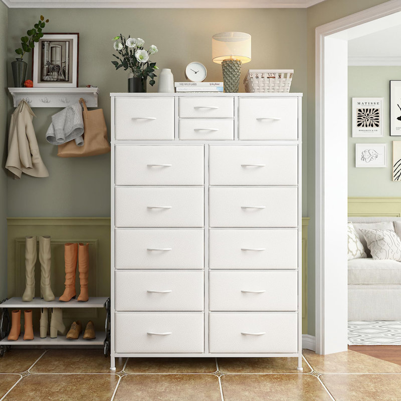Commode 14 tiroirs Colleen, Blanc