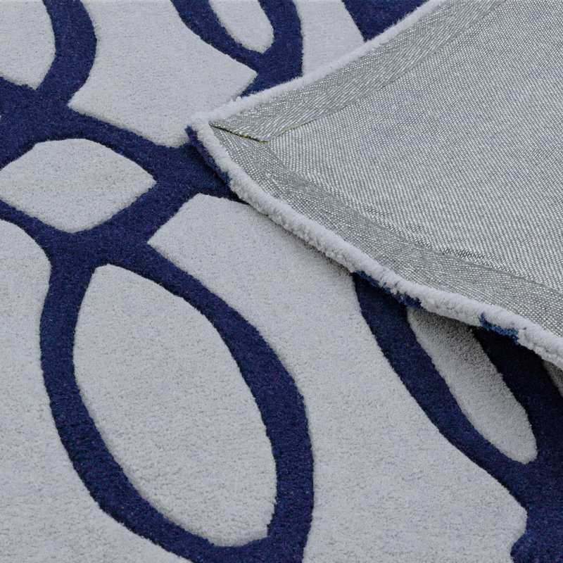 Louise Geometric Wool Hand Woven Area Rug, Runner 70 x 240cm
