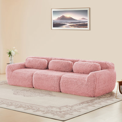 114.7'' Modular Sectional Sofa Couches, Soft And Fluffy Plush Fabric,Boneless Sofa,32D High Density Sponge Ergonomic Design,Free Combination Buckle Connection For Bedroom,Study,Home Theater
