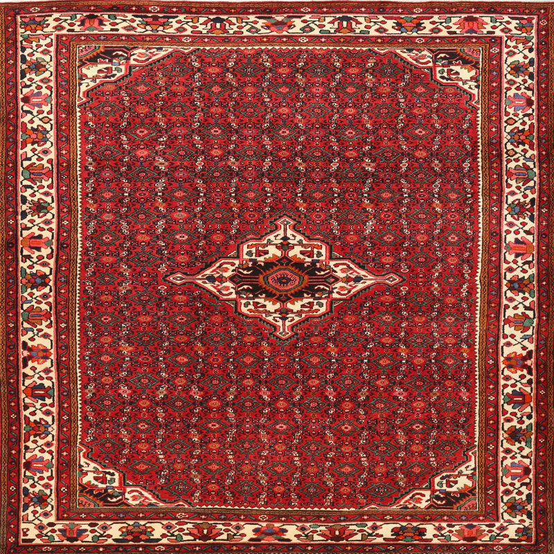 Tapis rouge/vert traditionnel Gertraud, Rond 8 pi