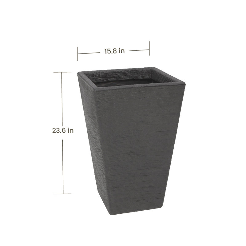 Vladamar ECOBO Eco-Friendly Rectangular Pot Planter Elemento Indoor/Outdoor use Versatile & Lightweight, Black