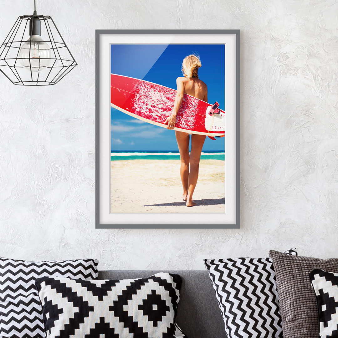 Gerahmtes Poster Surfer