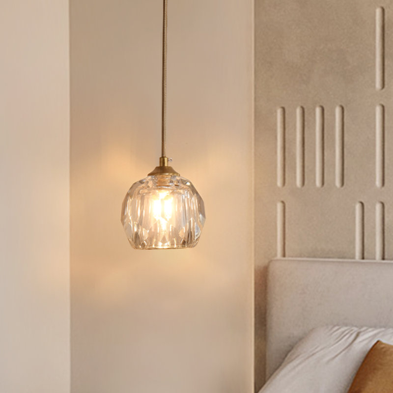Bearse 1-Light Pineapple Crystal Globe Pendant Light
