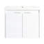 Meuble-lavabo mural de 91 cm (36 po) pour salle de bain, lavabo en résine, 2 portes à fermeture amortie, 1 armoire latérale, fini anti-rayures, charnières de porte à fermeture douce, étanche à l'eau.