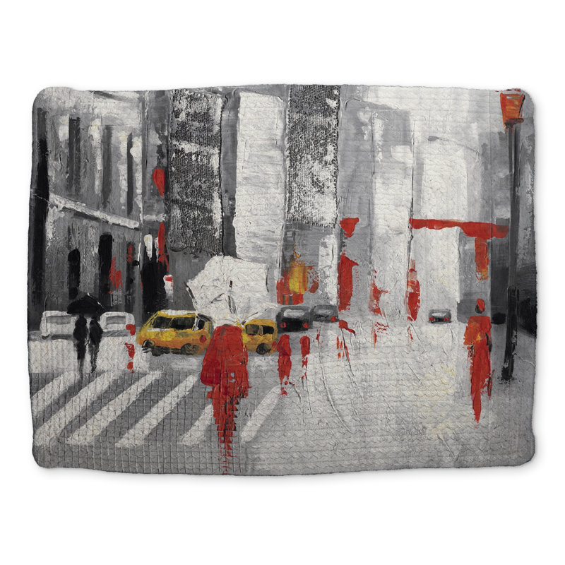 Napperon contemporain gris en polyester tressé