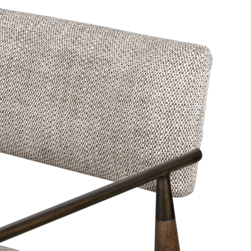 Waldon Stool, Thames Coal/Polyester Blend, Counter Stool (27.68" Seat Height), Sierra Brown/Aged Bronze