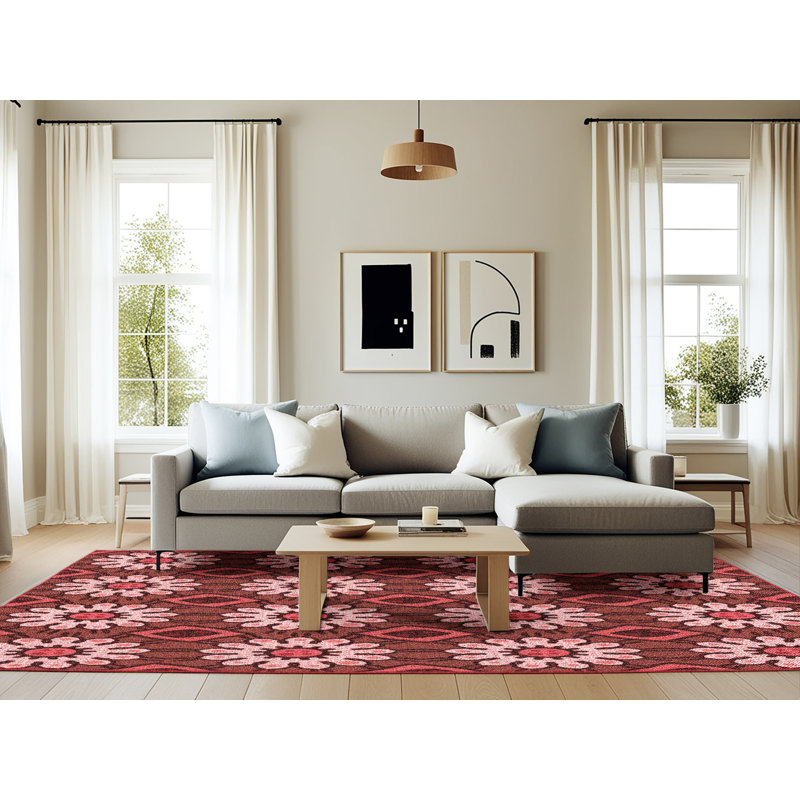 Performance Wool Floral Indoor Rug, Rectangle 6' x 9'