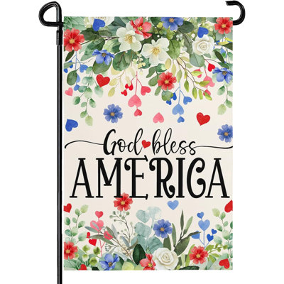 Drapeau de jardin patriotique double face 30 x 45 cm (12 x 18 po) pour la fête nationale américaine, idéal pour décorer un jardin de ferme ou une cour.