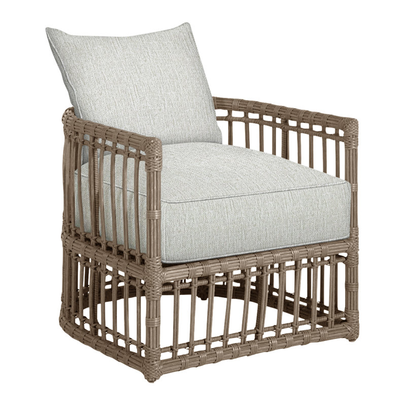 Newport Arm Chair with Cushions, Newport #66 Burlap, Welt, Bali Pearl