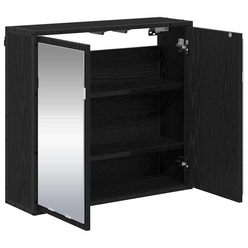 Wall Mounted Required Bathroom Cabinet, Black Oak