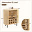 Armoire à vin cannelée de 28 po avec support à vin à 8 grilles, 5 tablettes réglables à 5 niveaux, 2 porte-verres, portes à tambour coulissantes, 4 espaces de rangement cachés sur le côté-129506476