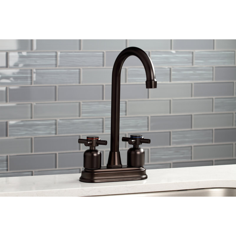 Kingston Brass Concord Two-Handle 2-Hole Deck Mount Bar Faucet, Oil Rubbed Bronze