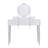 Modern Luxury Dressing Table With Round Mirror, Adjustable Height, 4 Drawers And Stool – Silver Finish