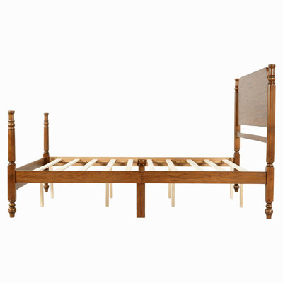 Queen Size Spindle Bed Frame, Vintage Wood Queen Bed Frame with Headboard, Traditional Spindle Post Bed, Antique Platform Bed, No Box Spring Required,