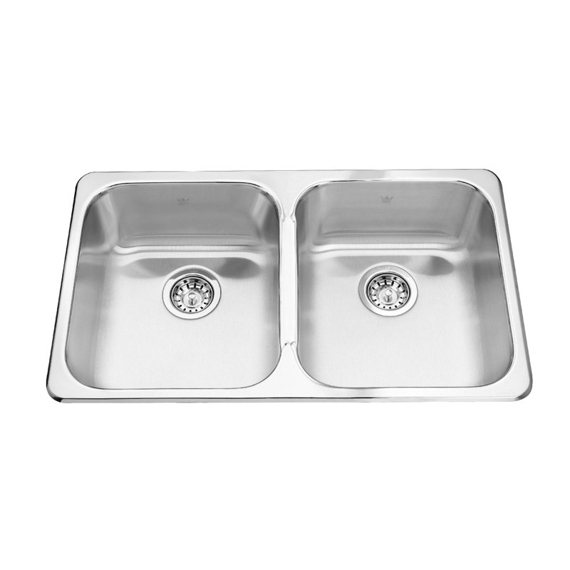 Évier de cuisine en acier inoxydable à double cuve 31,25 po L