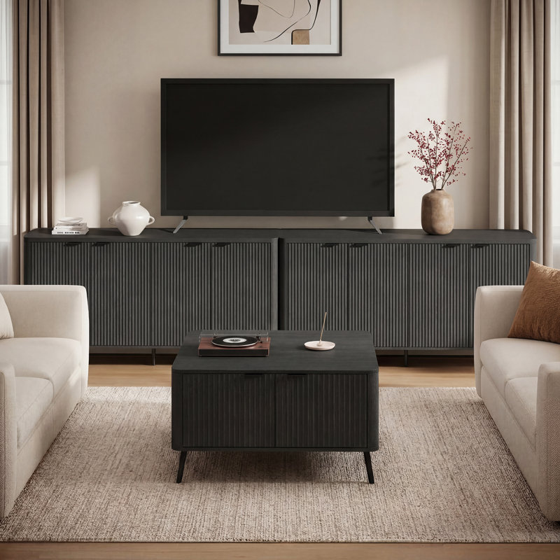Twedt 65'' W Sideboard Buffet Cabinet With Storage, Black