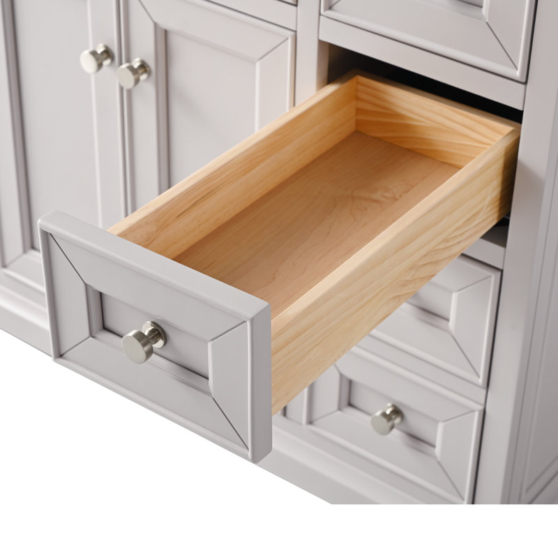 Thompson 42" W Single Bathroom Vanity, Taupe/Brushed Nickel