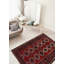 Tapis décoratif en laine rouge foncé de conception unique 3 pi 3 po x 5 pi 11 po noué à la main new age rizbaft