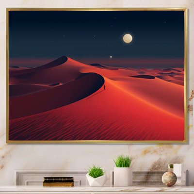 Noir et rouge, désert, lever de soleil, photo V - art mural désert