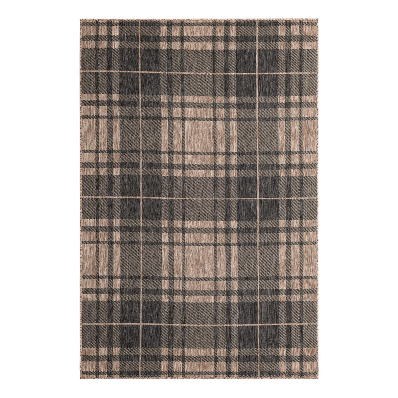 Tapis intérieur / extérieur en polypropylène tissé à la machine Tatasha, Rectangle 5 pi 3 po x 8 pi
