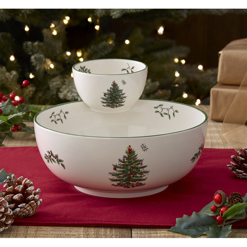 Christmas Tree TIERED CHIP AND DIP 10"