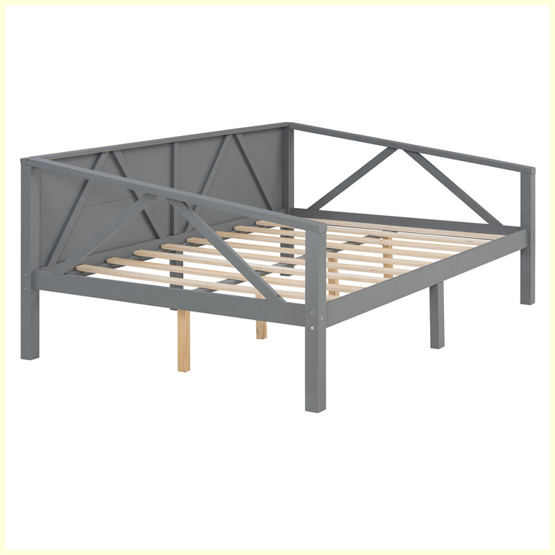 Modern Daybed Wooden Daybed For Bedroom Guest Bed Daybed Frame Modern Office Furniture, Gray, Full / Double