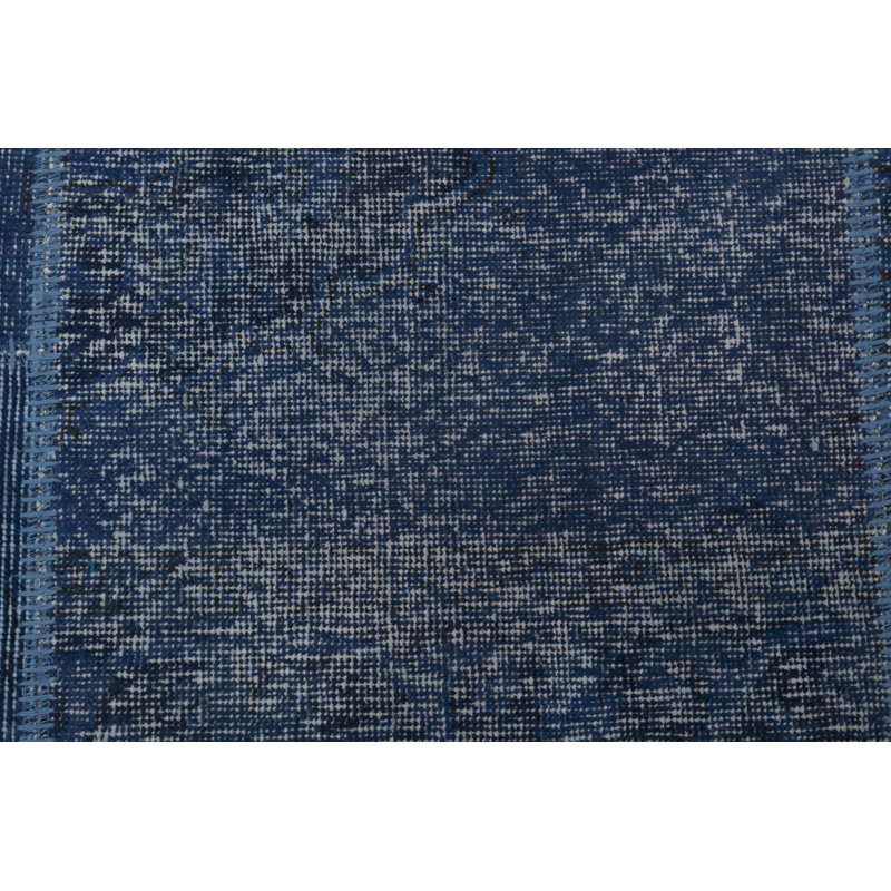 Hand Knotted Abstract Area Rug in Blue