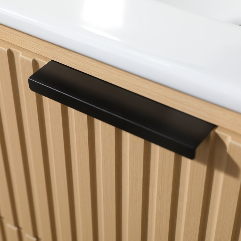 30'' Modern Wall-Mounted Single Bathroom Vanity Set, Natural