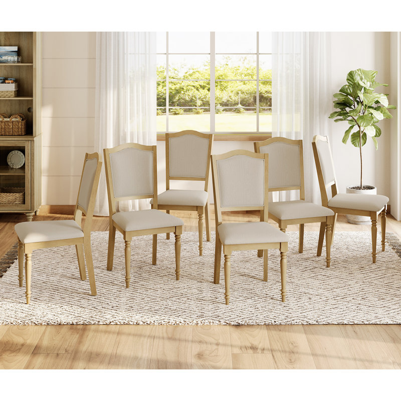 Ensemble de 2 chaises de salle à manger avec dossier et siège rembourrés, chêne, 6