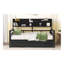 Lit de jour double, support en lattes de bois, avec tablette de chevet et deux tiroirs, espresso-571513897-571513896