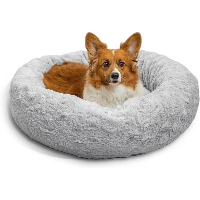 Lit pour animal en fourrure synthétique ToccoLeggero, Grand (l 30 po x P 30 po x H 7 po), Gris luxe