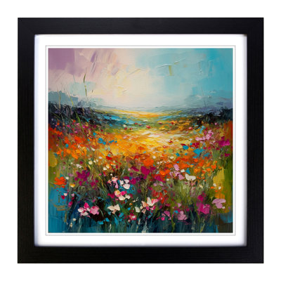 Meadow Palette Knife Painting No.3 - Framed Print