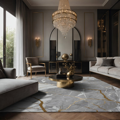 Tapis gris soyeux et moelleux