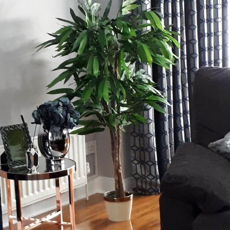 120 cm H Faux Mango Plant in Plastic Pot Liner