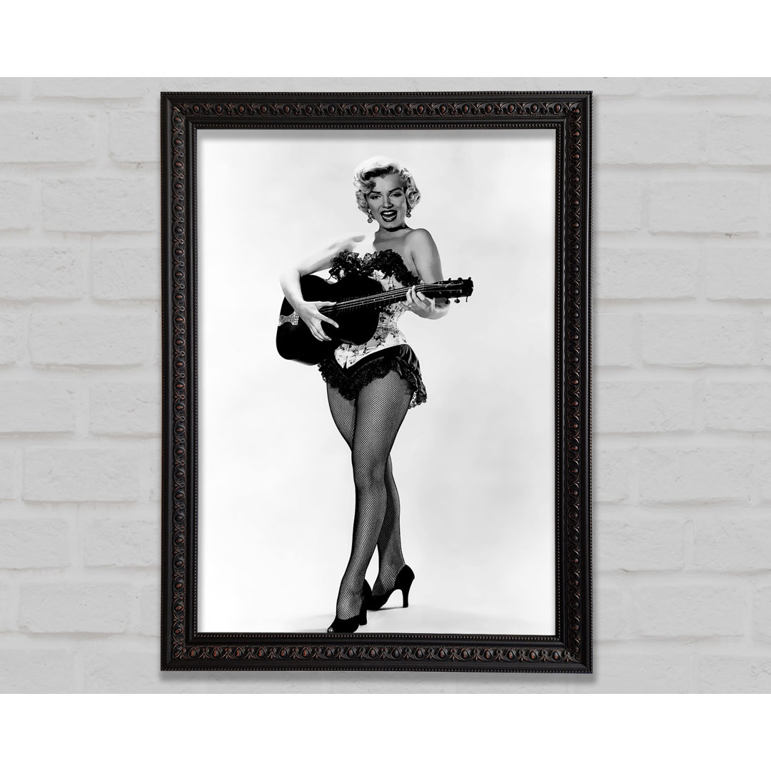 Marilyn Monroe, Gitarre spielend - Einzelner Bilderrahmen Kunstdrucke