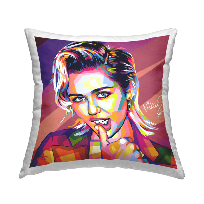 Coussin décoratif moderne Modern Miley Pop culture par Birch & Ink