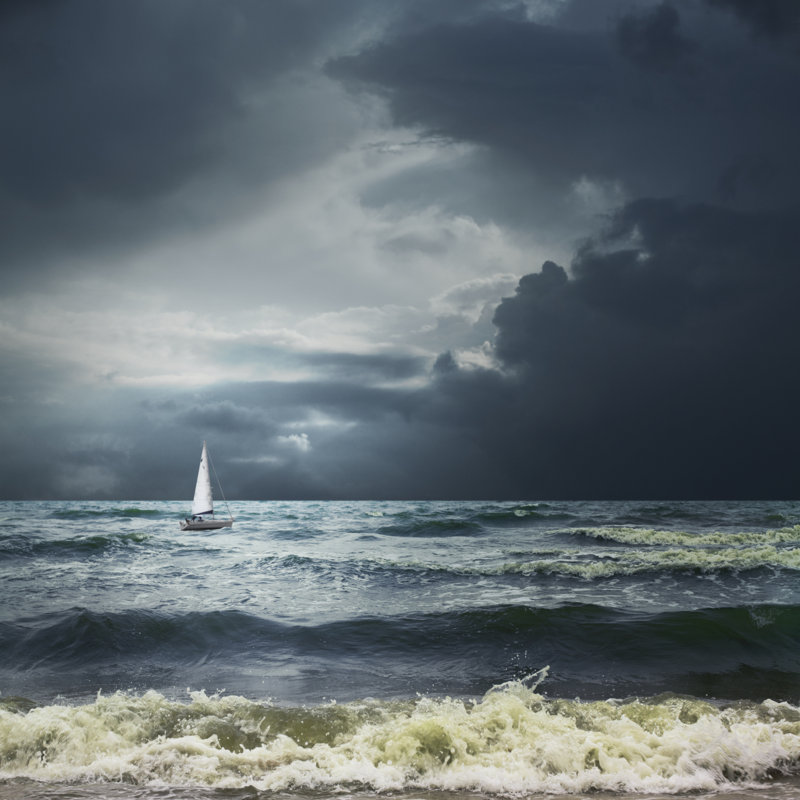 Storm Sea Landscape by O-che - Wrapped Canvas Print, 51cm H x 51cm W