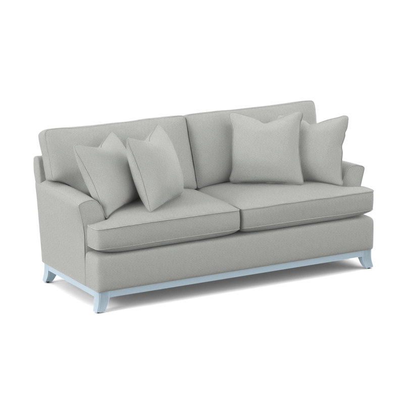 Oaks Way Sofa, Elite Dove Linen, Sea Glass Finish