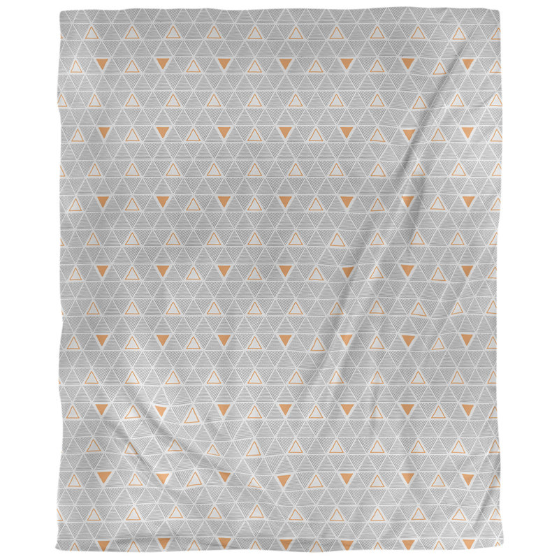 Tissu triangulaires décoratifs à la main, Faux lin, L 58 po x l 36 po, Orange