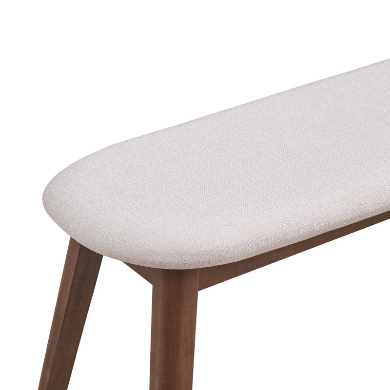 Banc rembourré Kimily, Noyer
